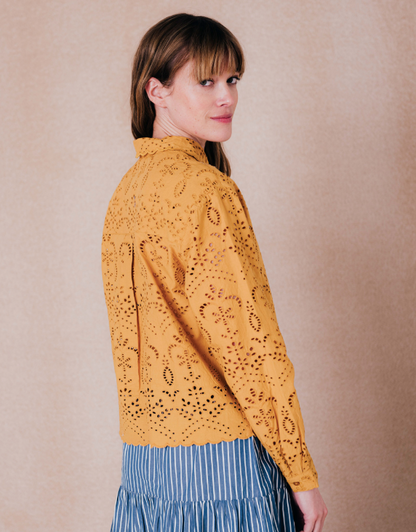 Chemise OLYMPE guipure ocre