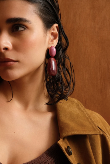 Boucles d'oreilles SOLÉANDRE bordeaux