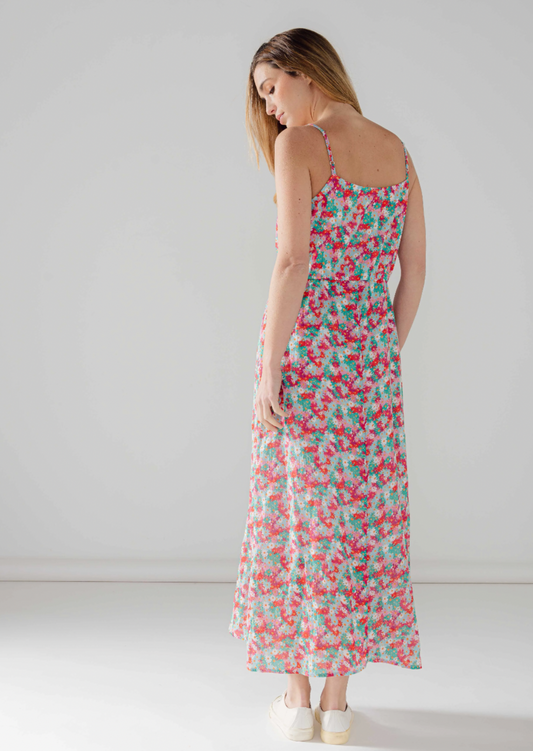 Robe JULIETTE fleurs rouges