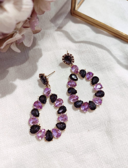 Boucles d'oreilles GOUTTE violet