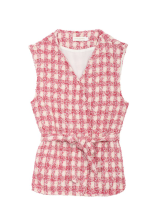 Gilet SM VAENA carreaux rose