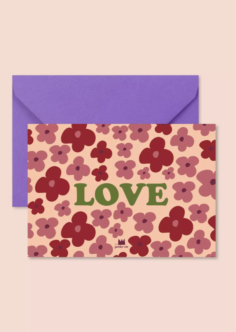 Carte postale LOVE fleurs