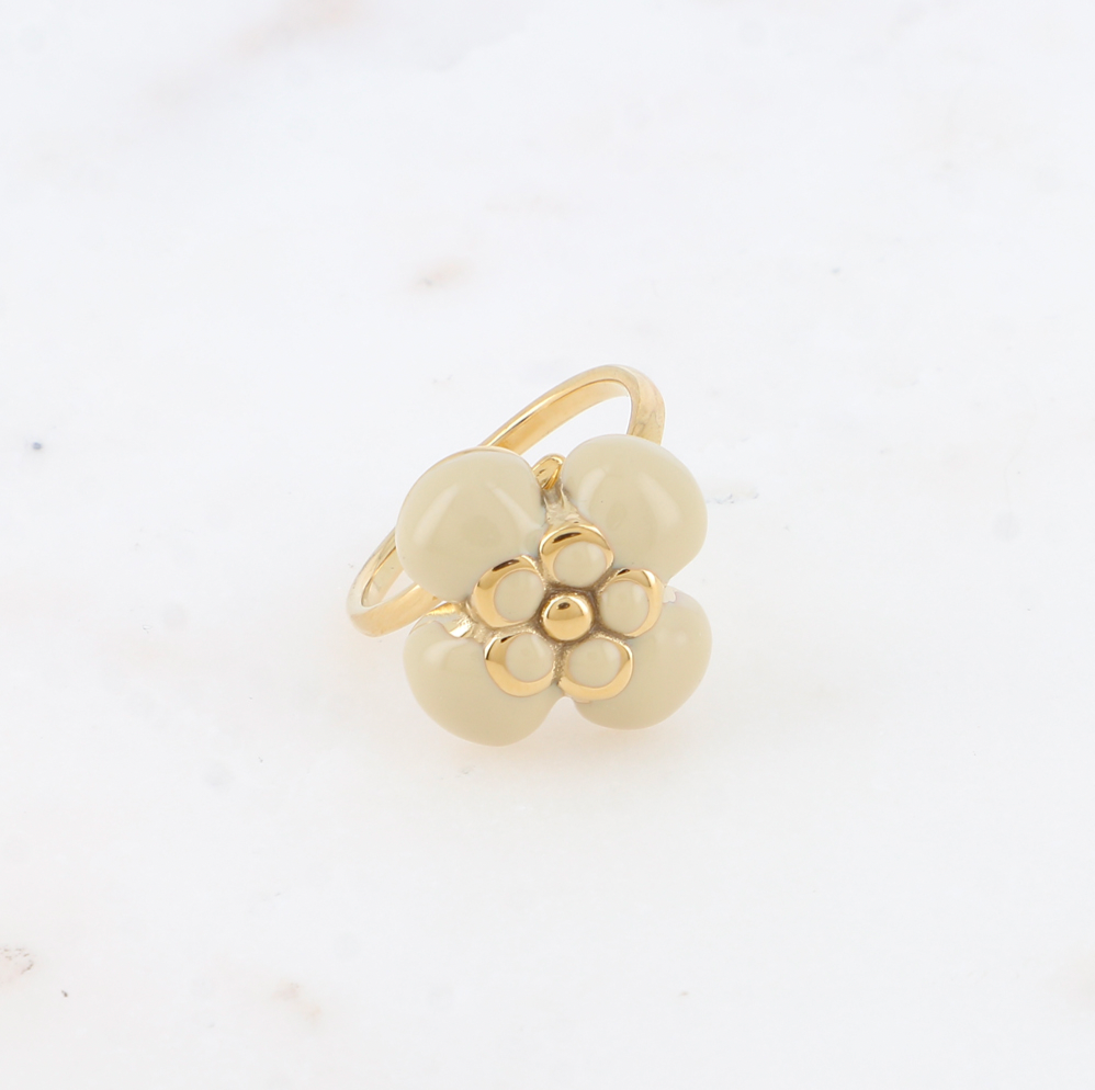 Bague FLEUR beige