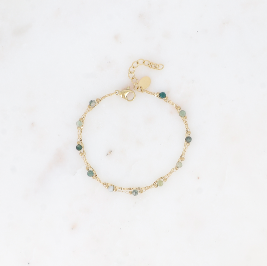 Bracelet deux rangs CAROLINE agates indiennes