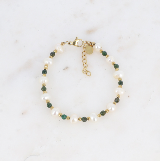 Bracelet OMBELINE jaspe vert