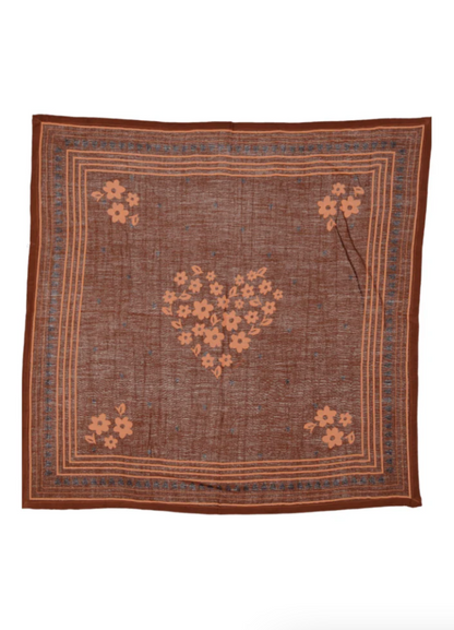 Foulard JADE Trèfle marron