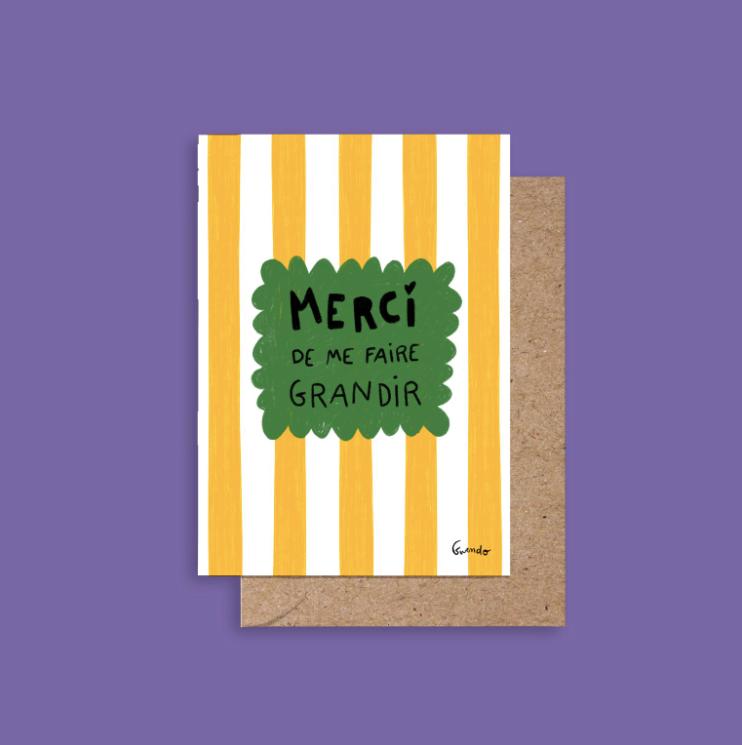 Carte MERCI DE ME FAIRE GRANDIR