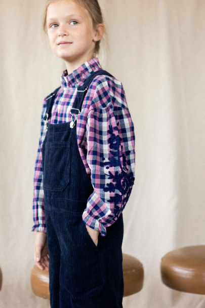 Blouse TILDAB kid carreaux bleu/rose