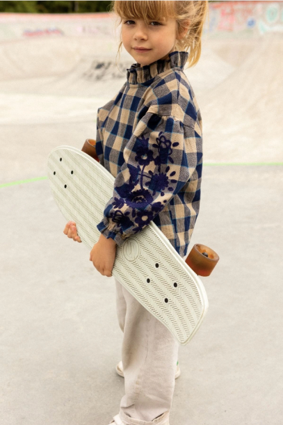 Blouse kid TILDAB carreaux beige/marine