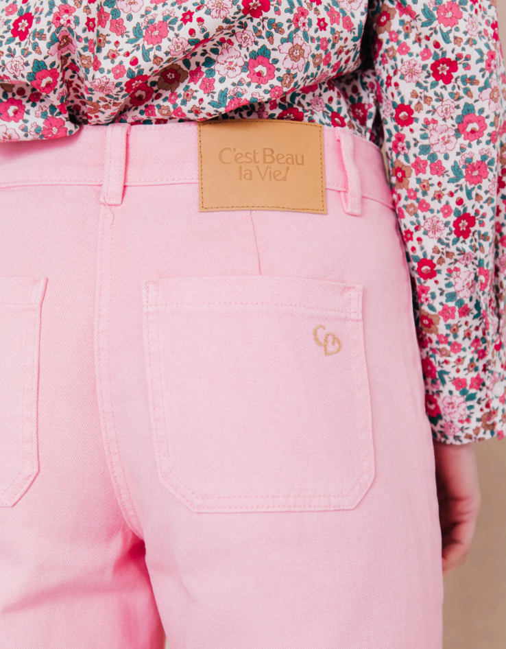 Pantalon JUSTINE rose parfait