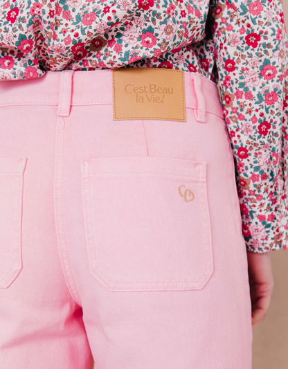 Pantalon JUSTINE rose parfait