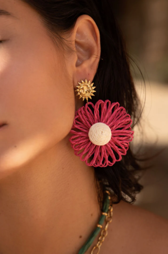 Boucles d'oreilles ONDALYA rose