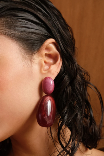 Boucles d'oreilles SOLÉANDRE bordeaux