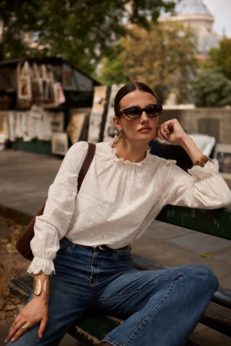 Chemise AGATHE blanc cassé