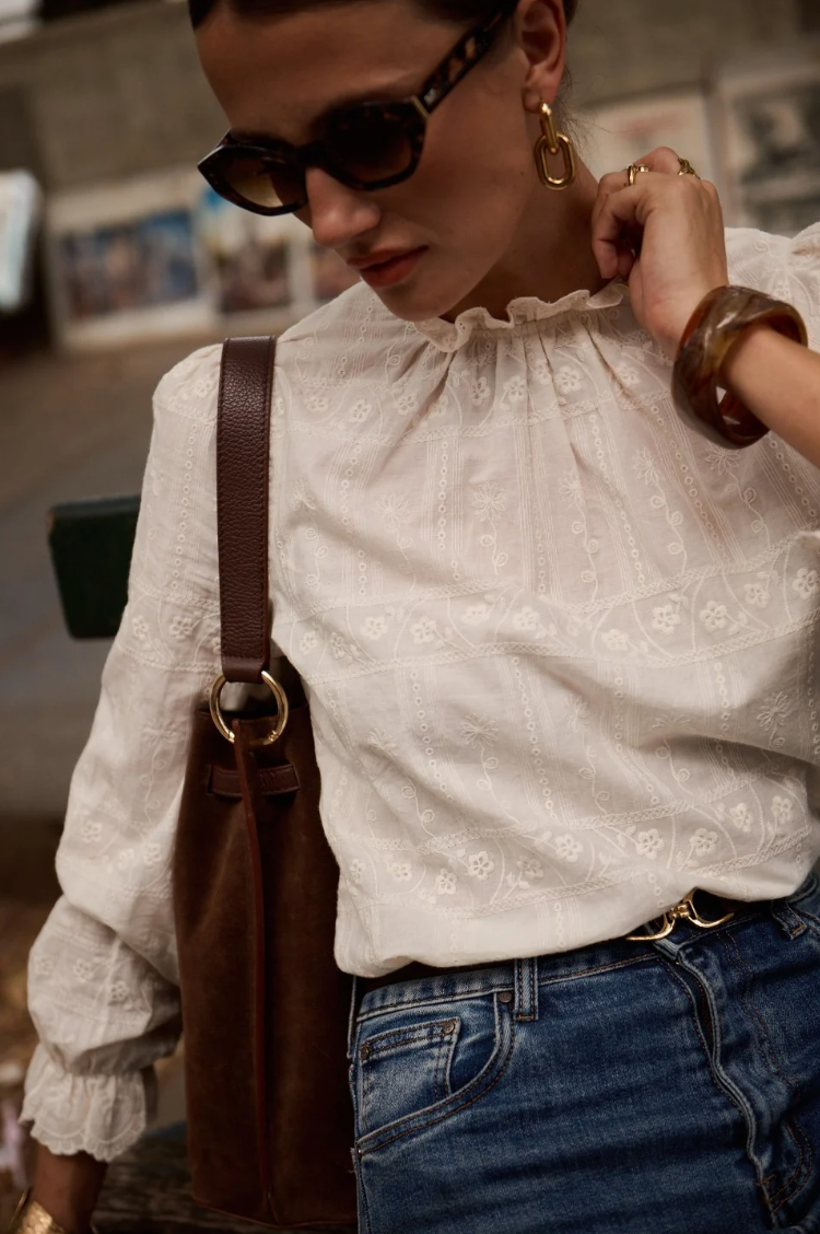 Chemise AGATHE blanc cassé