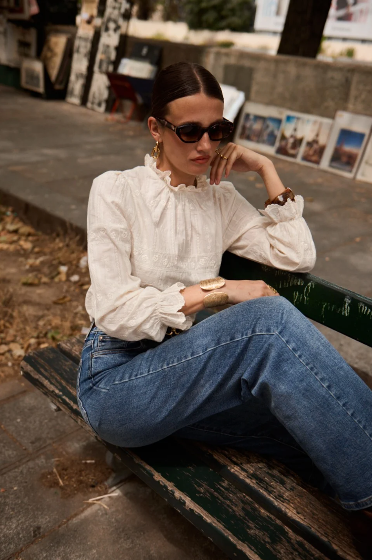 Chemise AGATHE blanc cassé