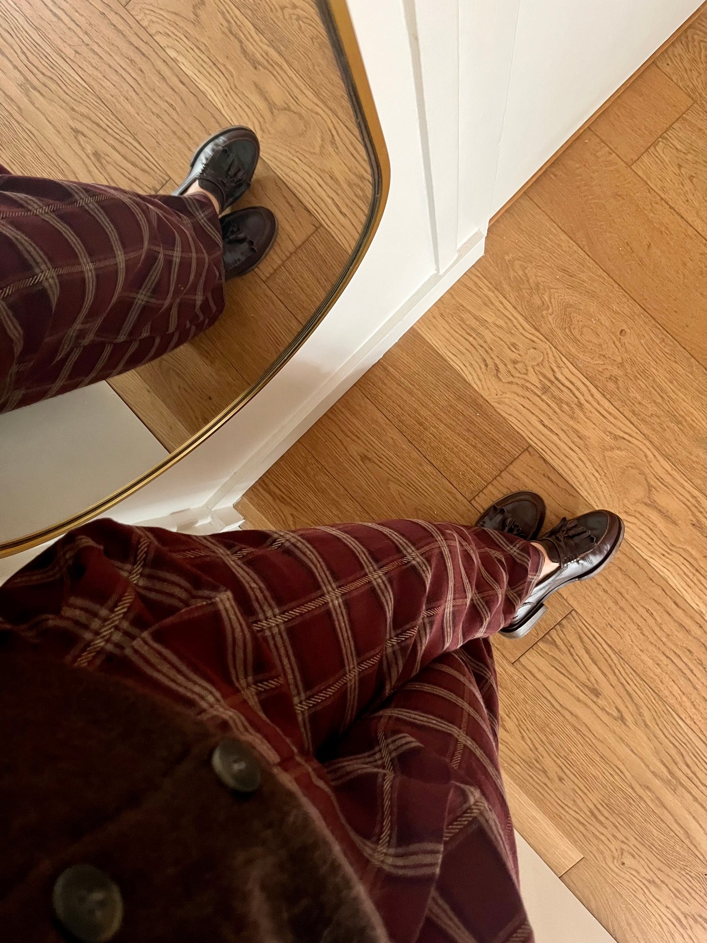 Pantalon ROBBY carreaux bordeaux