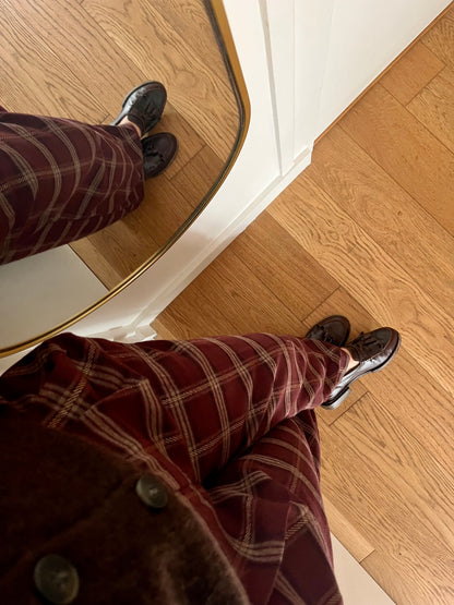 Pantalon ROBBY carreaux bordeaux