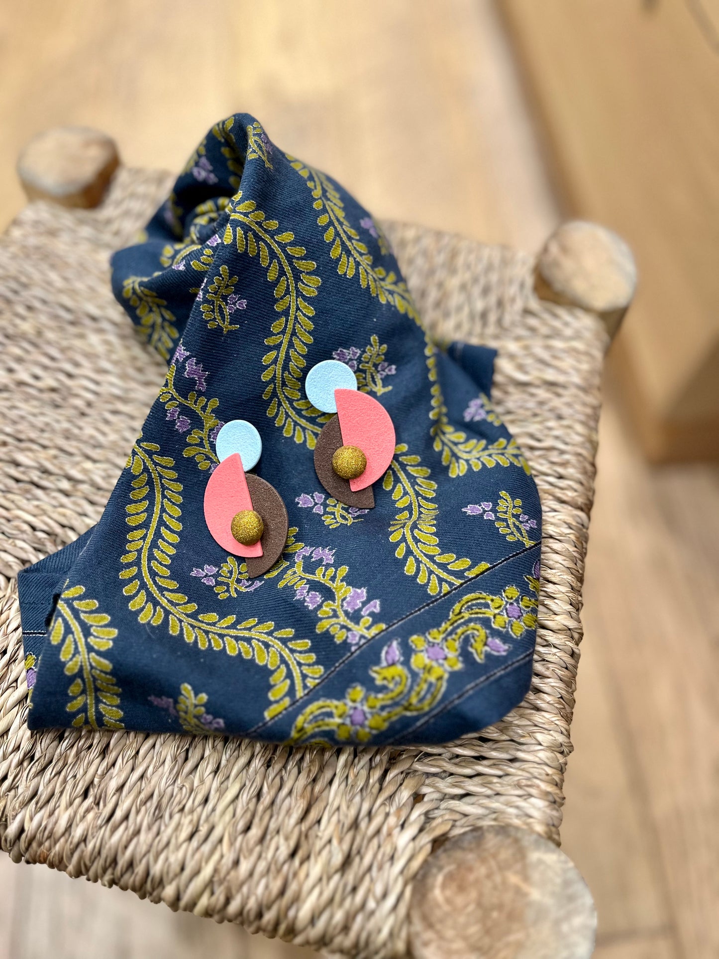 Boucles d'oreilles CATY bleu/marron
