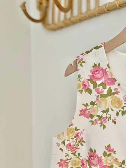 Haut YVONNE fleuri rose