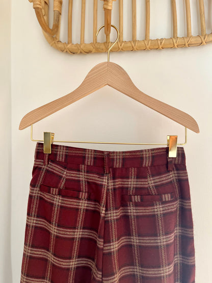 Pantalon ROBBY carreaux bordeaux