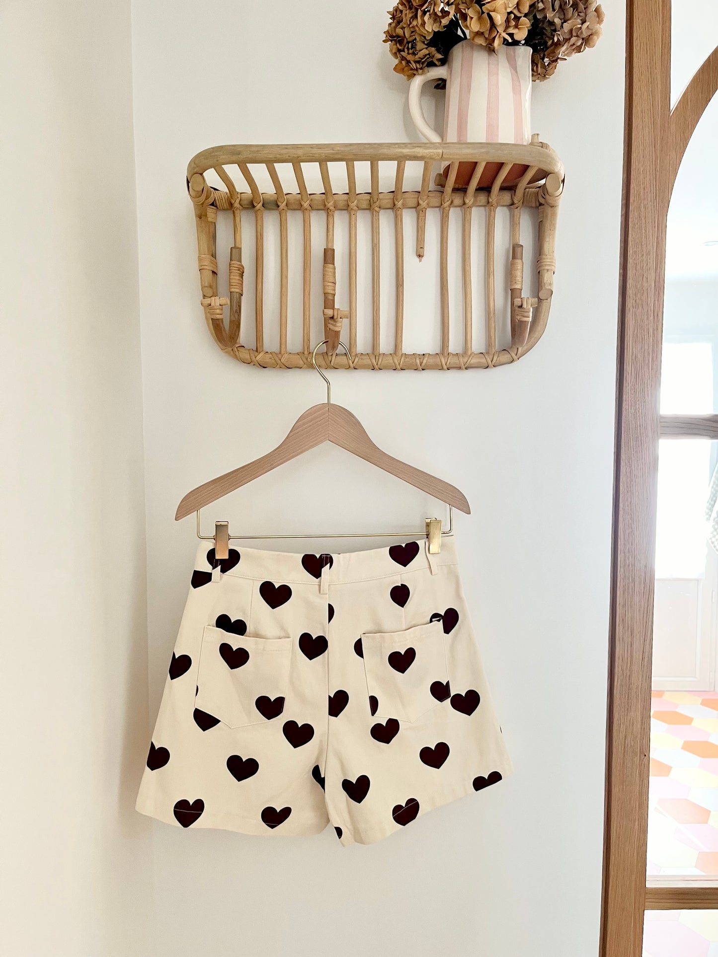 Short CHARLIE coeurs bordeaux