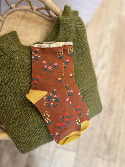 Chaussettes PENELOPE rouille/taupe