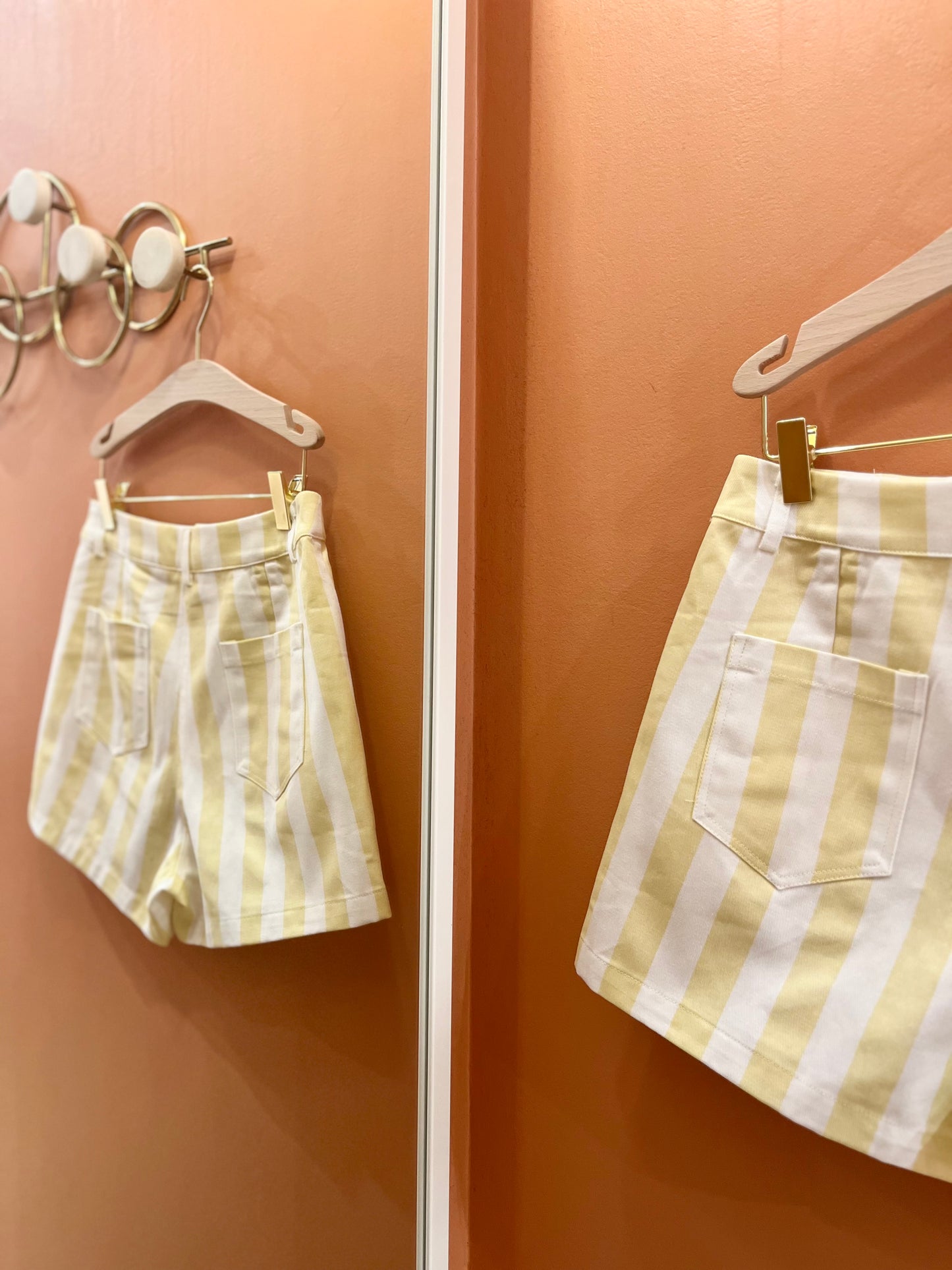 Short ROMANE rayé jaune