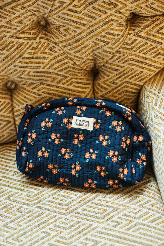 Trousse de toilette PAULETTE fleurs marine