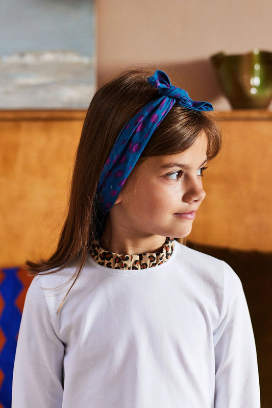 Foulard JADE Léo bleu kid