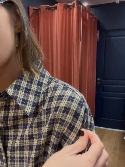 Chemise SOFIA carreaux bleu/vert