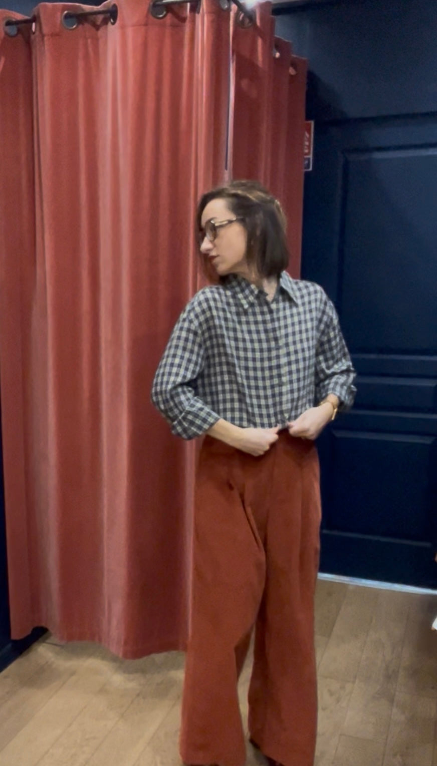 Chemise SOFIA carreaux bleu/vert