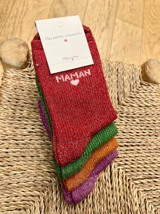 Chaussettes pailletées MAMAN