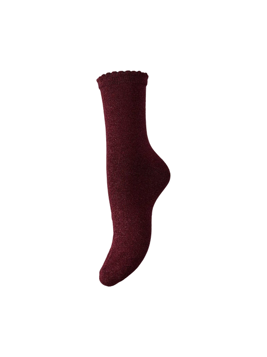 Chaussettes pailletées SEBBY bordeaux