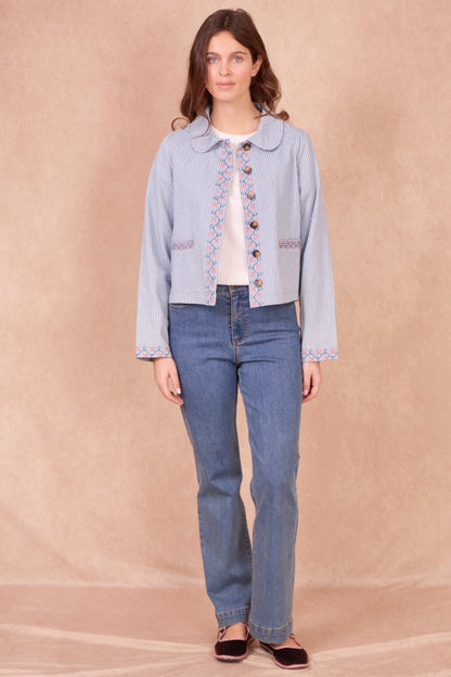 Veste GALATE rayée bleue