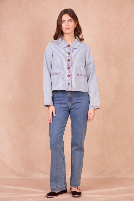 Veste GALATE rayée bleue