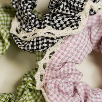 Chouchou JULIETTE vichy/macramé