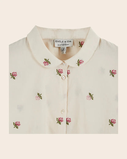 Chemise CALYPSO brodée rose