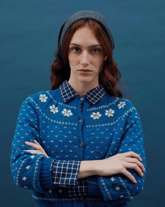 Gilet CAMOMILLE marguerite bleu royal
