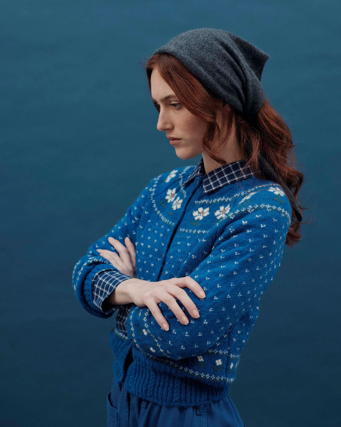 Gilet CAMOMILLE marguerite bleu royal