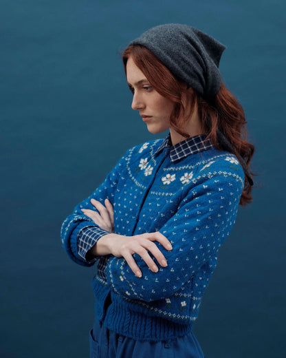 Gilet CAMOMILLE marguerite bleu royal