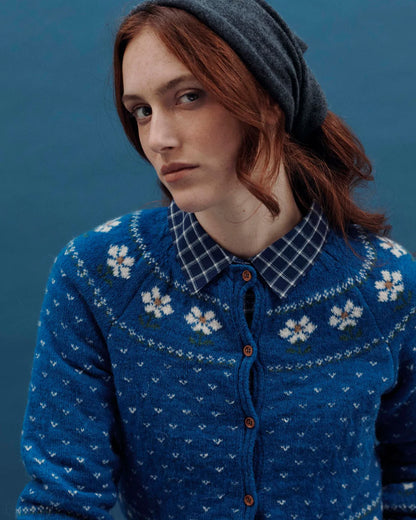 Gilet CAMOMILLE marguerite bleu royal