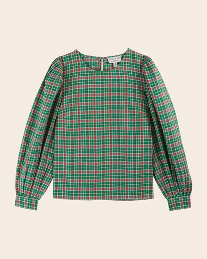 Blouse CHRISTIA tartan vert
