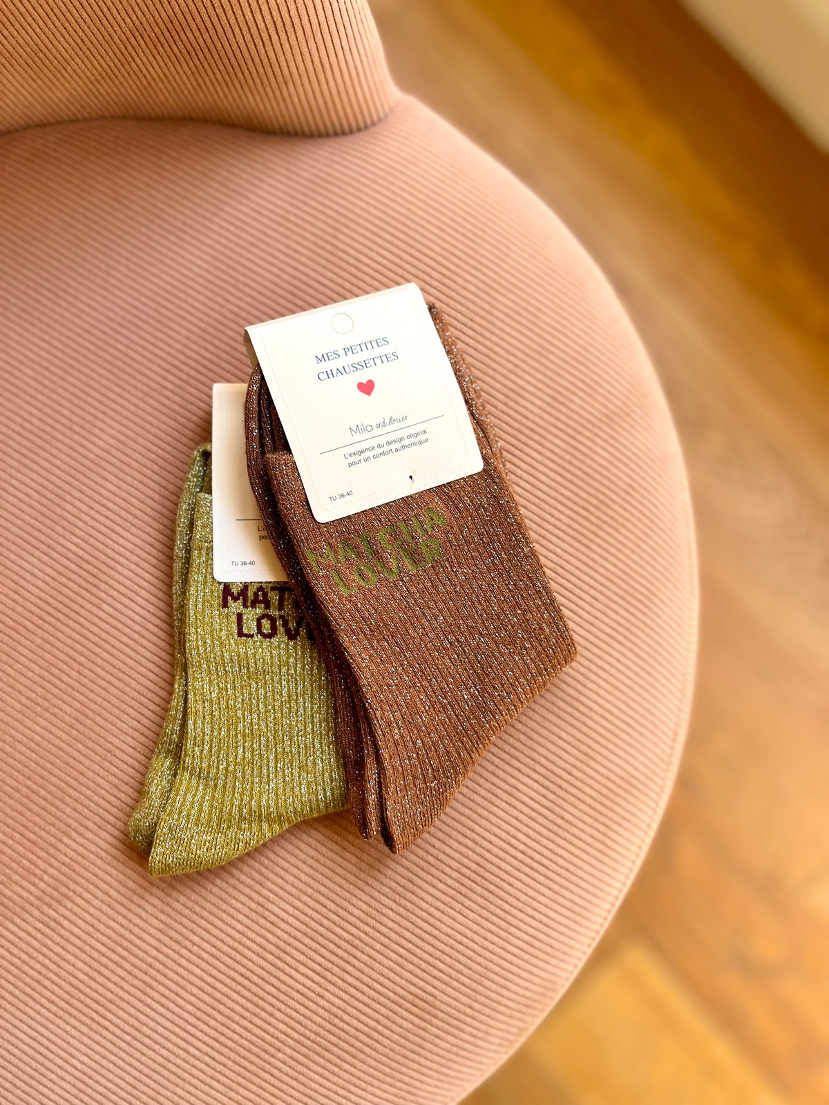 Chaussettes pailletées MATCHA LOVER