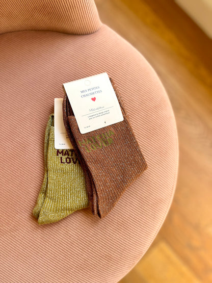 Chaussettes pailletées MATCHA LOVER