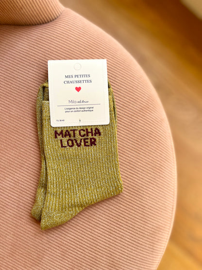 Chaussettes pailletées MATCHA LOVER