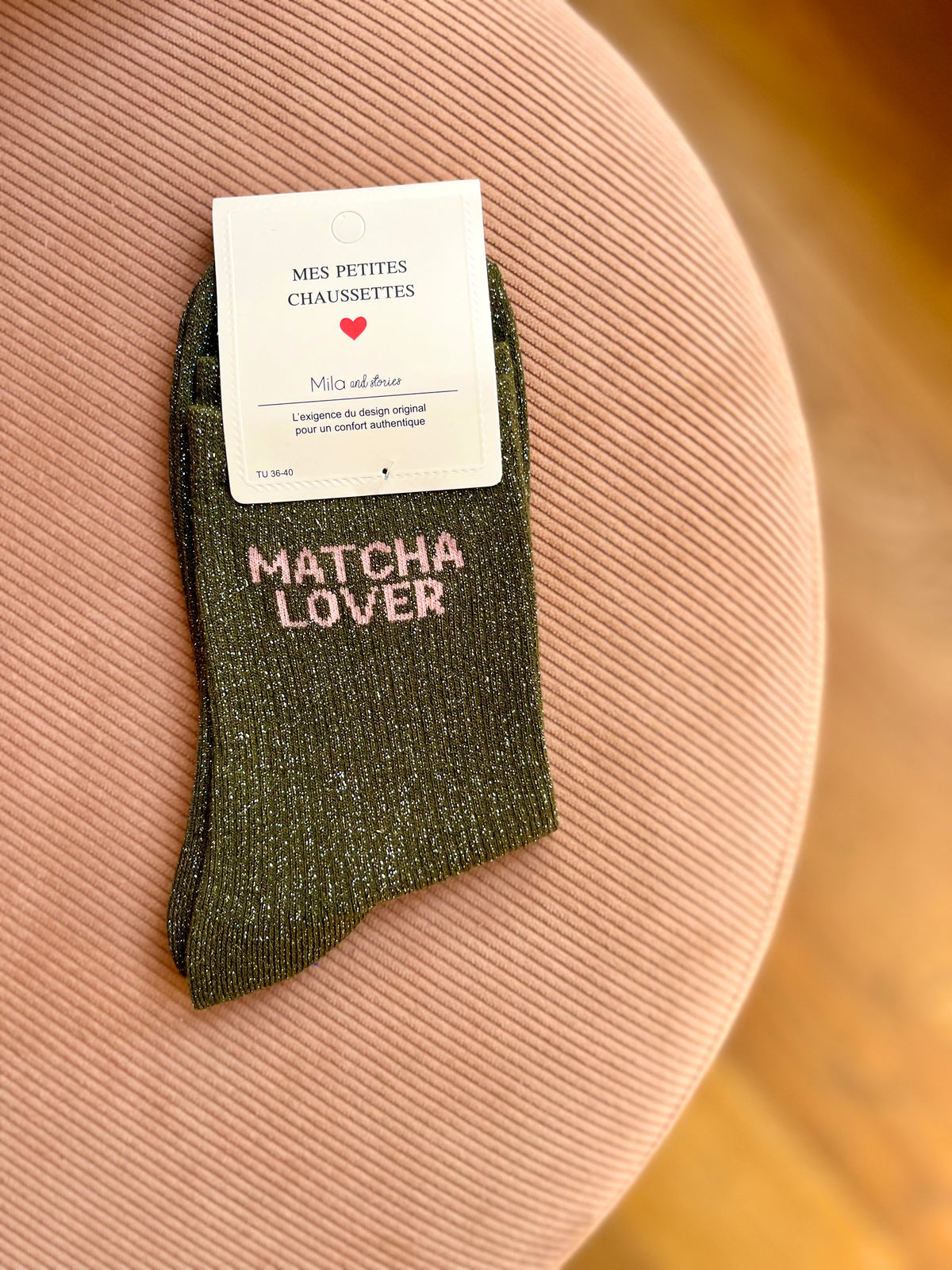 Chaussettes pailletées MATCHA LOVER