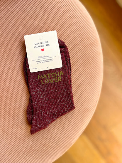 Chaussettes pailletées MATCHA LOVER