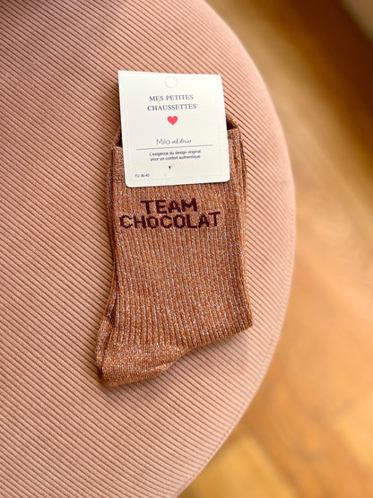 Chaussettes pailletées TEAM CHOCOLAT