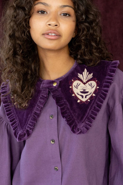 Col KALINDRA velours mauve